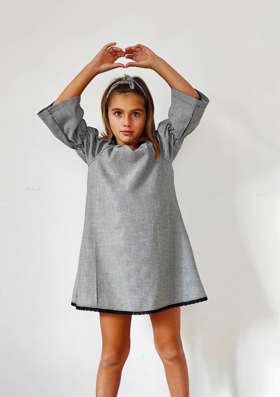 Black and White Checked Dress A-line Checked Dress Gingham - Etsy