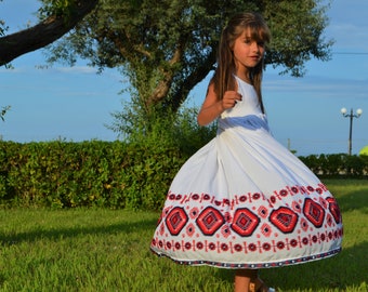 Maxi formal dress White dress Formal Baptism dress Summer dress Wedding dress Flower girl White sundress Embroidery dress Special Occasion