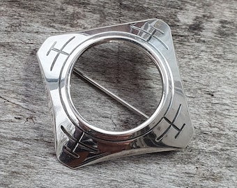 1960s Finnish Modernist "Runic" Silver Brooch by Erik Granit & Co