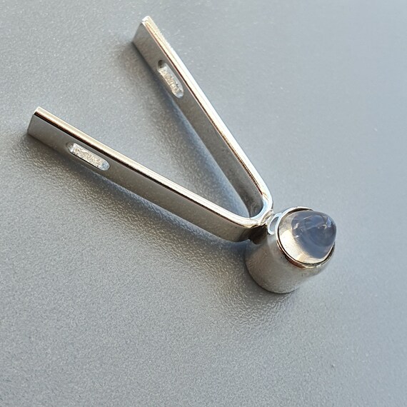 Finnish Modernist Silver & Gemstone Necklace Pend… - image 8