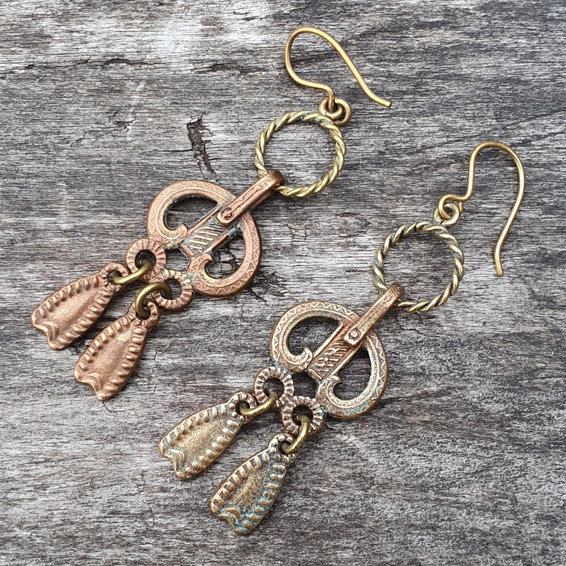 Finnish Kalevala Koru Viipurin Rinkila Bronze Earrings