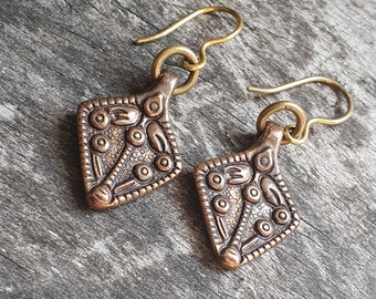 Viking Age-Inspired Bronze Earrings by Kalevala Koru - 11th century medieval style