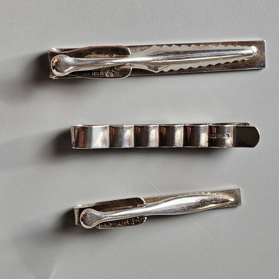 Vintage Finnish Modernist Silver Tie Clips by Kup… - image 3