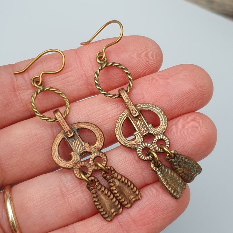 Finnish Kalevala Koru Viipurin Rinkila Bronze Earrings