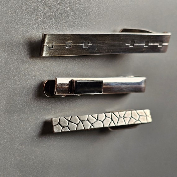 Vintage Finnish Modernist Silver Tie Clips by Kup… - image 8