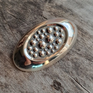 Vintage Finnish Silver Bubbles Brooch – 1960s Modernist Design by Turun Hopea, Scandinavian Mid-Century Jewelry