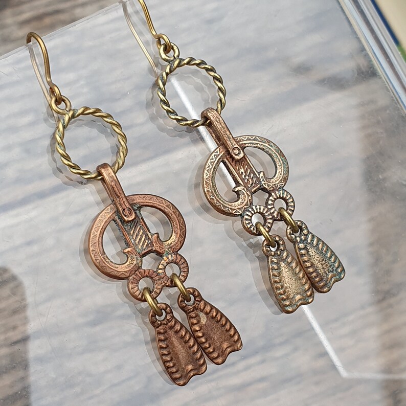 Finnish Kalevala Koru Viipurin Rinkila Bronze Earrings