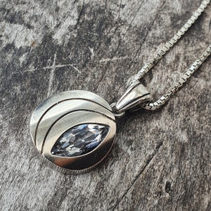 Finnish Silver & Rock Crystal Necklace Pendant By Finnfeelings