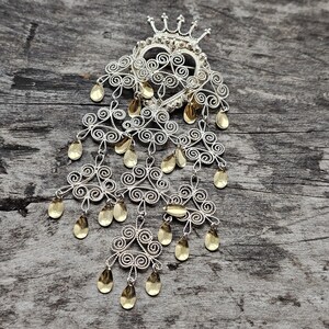 Vintage Norwegian 830S Silver Solje Wedding Brooch Pin Norway