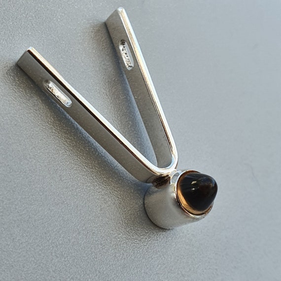 Finnish Modernist Silver & Gemstone Necklace Pend… - image 10