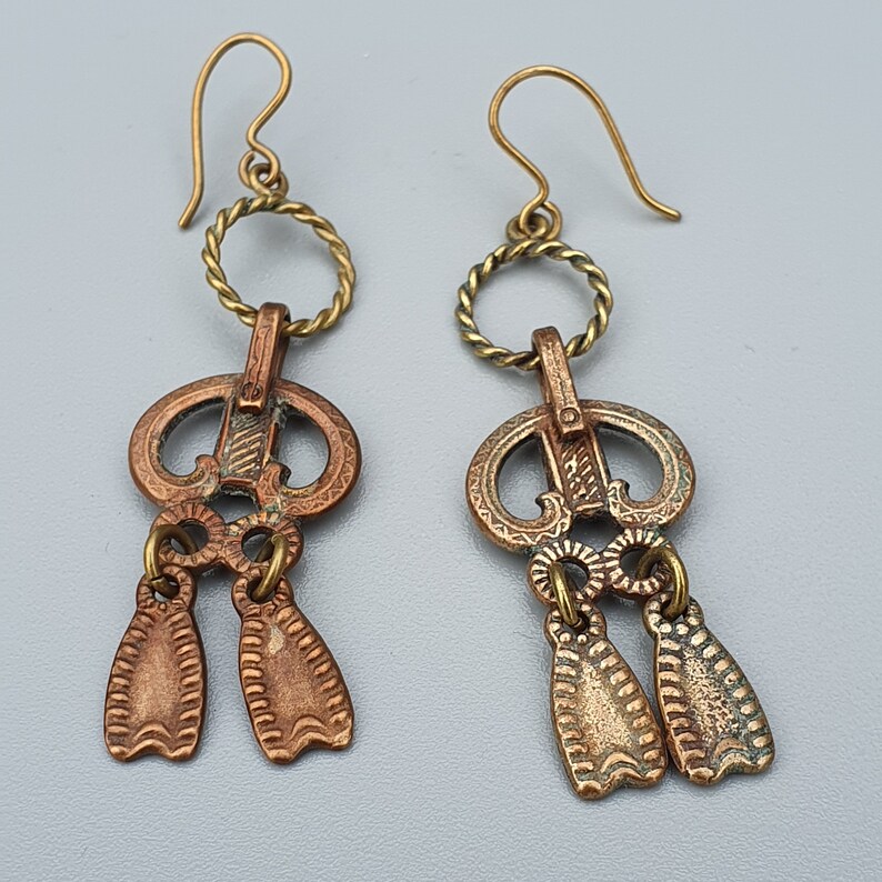 Finnish Kalevala Koru Viipurin Rinkila Bronze Earrings