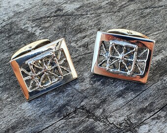 Finnish Modernist Brutalist Silver Cufflinks by Pentti Sarpaneva Turun Hopea - Pitsi Lace Design - 1970s