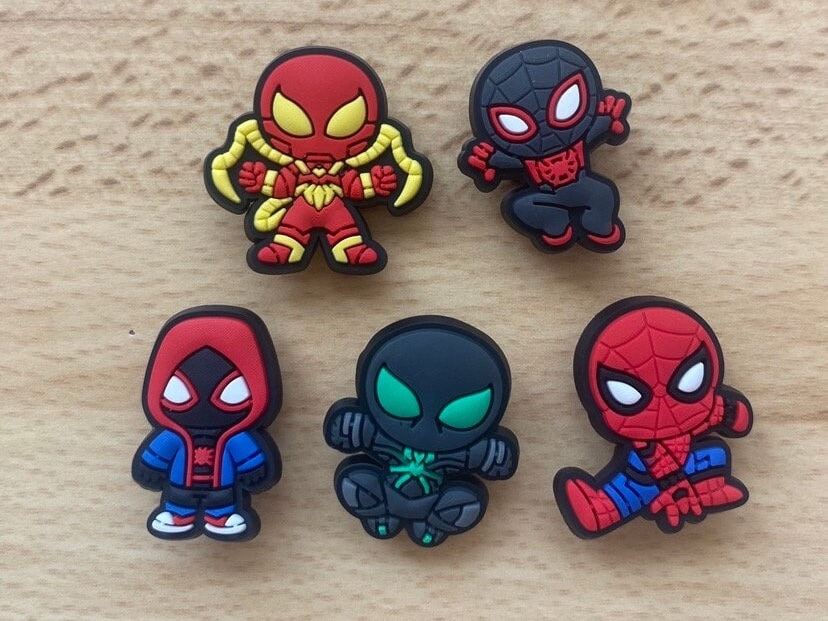 Lot of 7 Croc Charms Spiderman