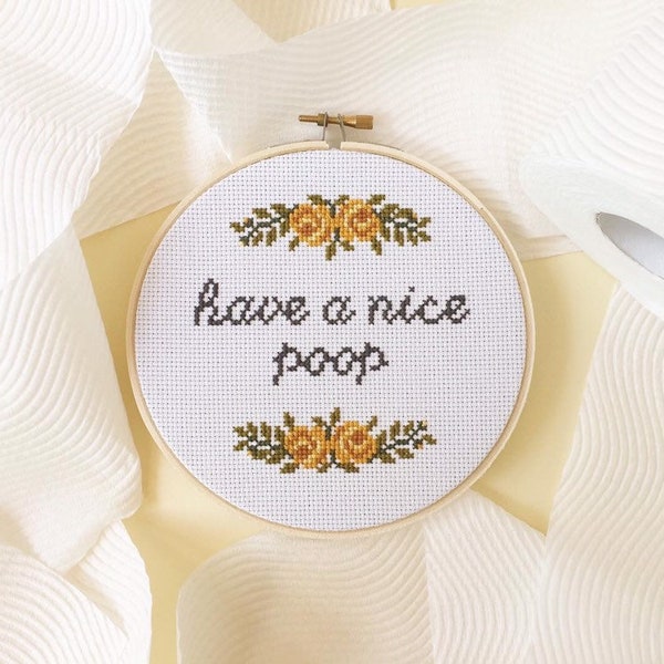 DIY cross stitch kit have a nice poop cross stitch kit
