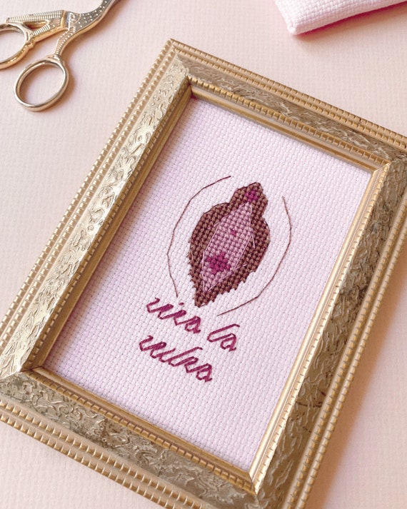 Viva la vulva cross stitch kit