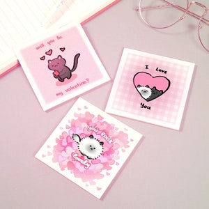 Gatos 3 San Valentín Pareja gatos JPG imprimibles 3 JPG en set Tarjeta de descarga digital Haciendo amor Clipart Digital Paper Craft Arte divertido