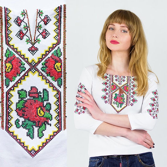 Vishivanka T-shirt Ukrainian traditional clothes Embroidered | Etsy