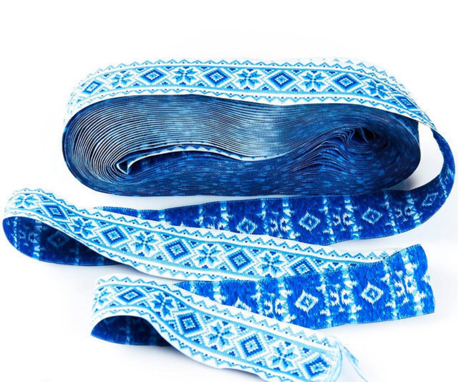 Brown Ethnic Ribbon Trim Ukrainian Design Gray Brown White Etsy