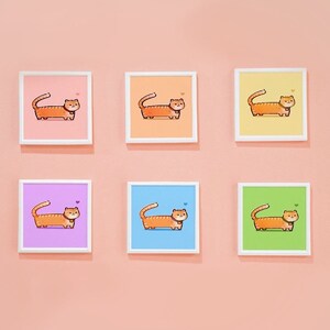 Orange cats Wall Art Cat Printable JPGs 6 JPGs in Set Digital Download Card Making Animal Clipart Digital Paper Craft Funny Art