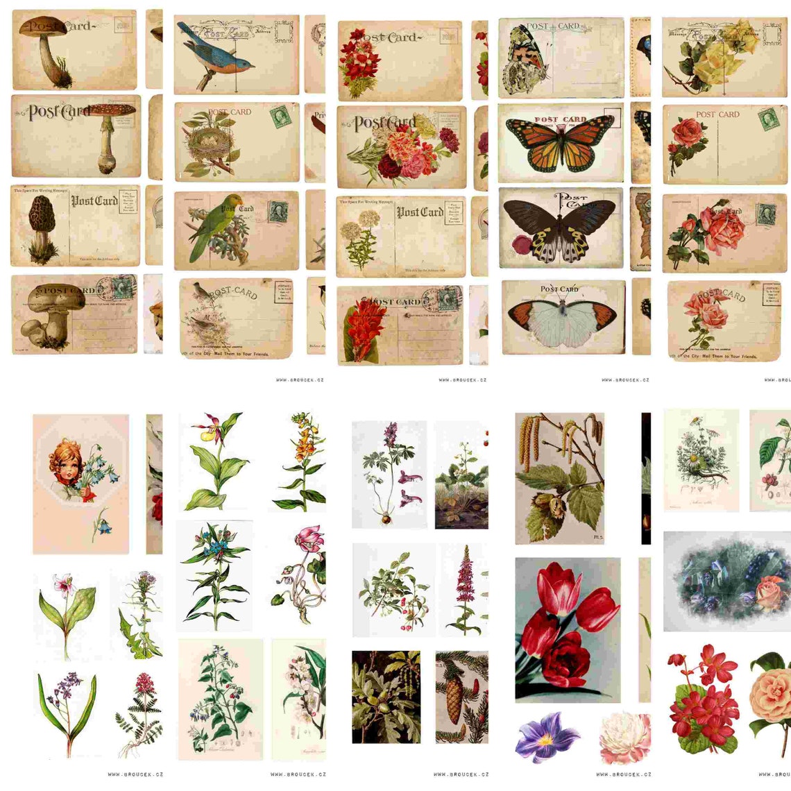 EPHEMERA MEGA Pack 50 Sheets - Digital JUNK Journal Printable, Journal ...