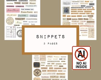 Original Snippets, Ephemera, Vintage Images for Junk Journal (Digital Download), NO AI, KC0694