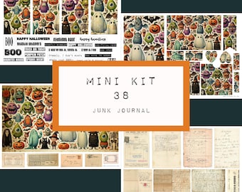 MINI KIT nr38,  junk journal, digital printable, shabby junk journal, tags, pages, ephemera, florals, roses, peonies, katecrafts, KC0667