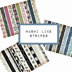 WASI like STRIPES, digital JUNK journal printable, journal ephemera, junk journal paper, vintage washi, printable washi