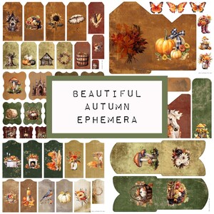BELLISSIMO AUTUNNO effimero, 6 pagine, diario digitale JUNK stampabile, diario effimero, carta da diario spazzatura, autunno, Katecrafts, arte KC0526