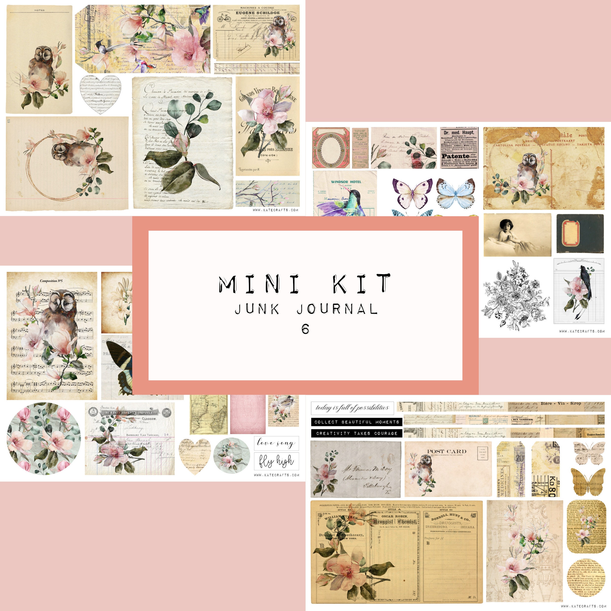 MINI KIT Junk Journal Nr6 Digital JUNK Journal Printable - Etsy