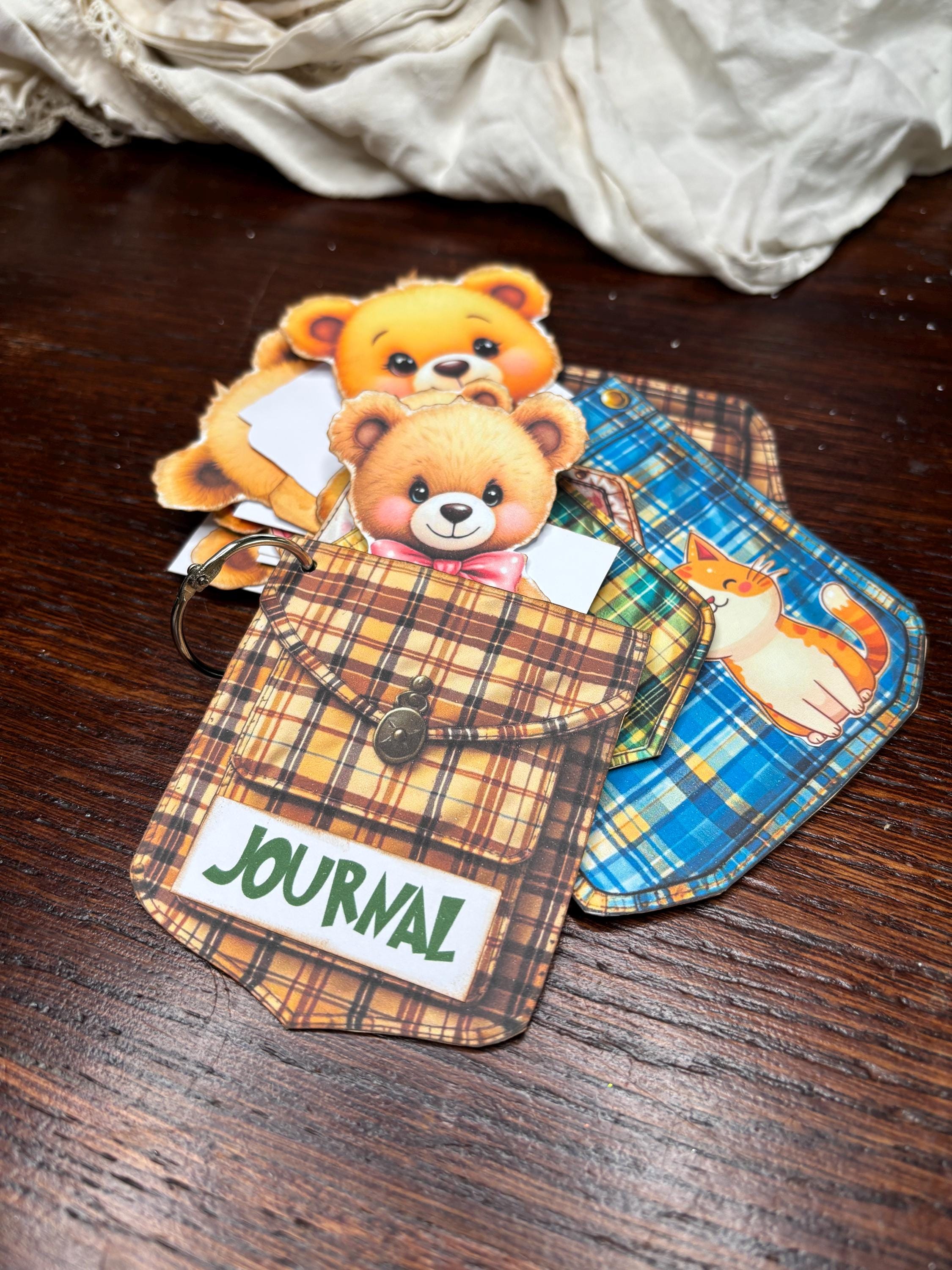 Bear in Pocket, 10 Pages Journal Material - Junk Journal, Digital ...