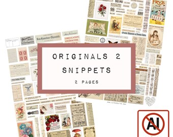 Original Snippets, Ephemera, Vintage Images for Junk Journal (Digital Download), NO AI, KC0678