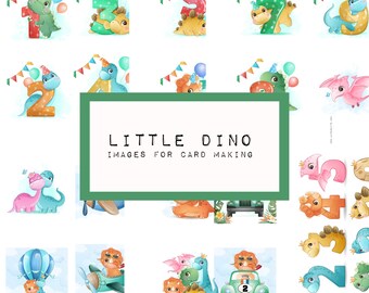 LITTLE DINO -  images for card making and paper crafting, digital download, cute images, KC0459, cards, tags, dinosaurus, dino