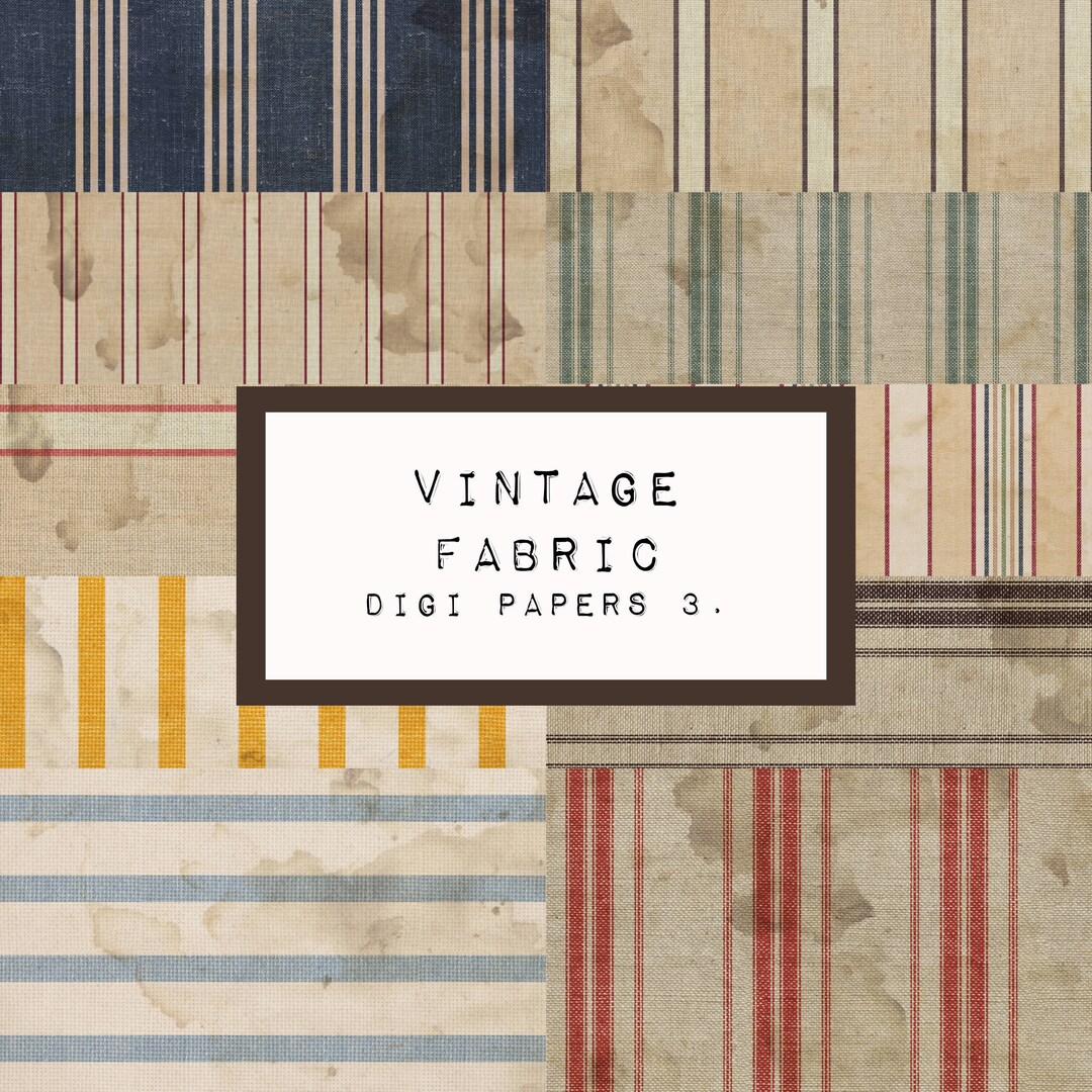 Fabirc Paper VINTAGE FABRIC Digi Papers Nr 3, JUNK Journal Printable, Digital ...