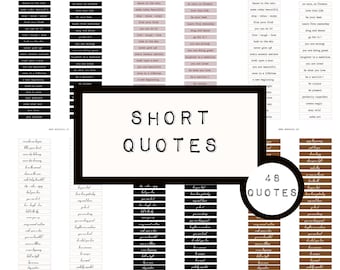 SHORT QUOTES, 48 Zitate, 6 Seiten, digitales JUNK Journal zum Ausdrucken, Journal Ephemera, Junk Journal Papier, Art Journal