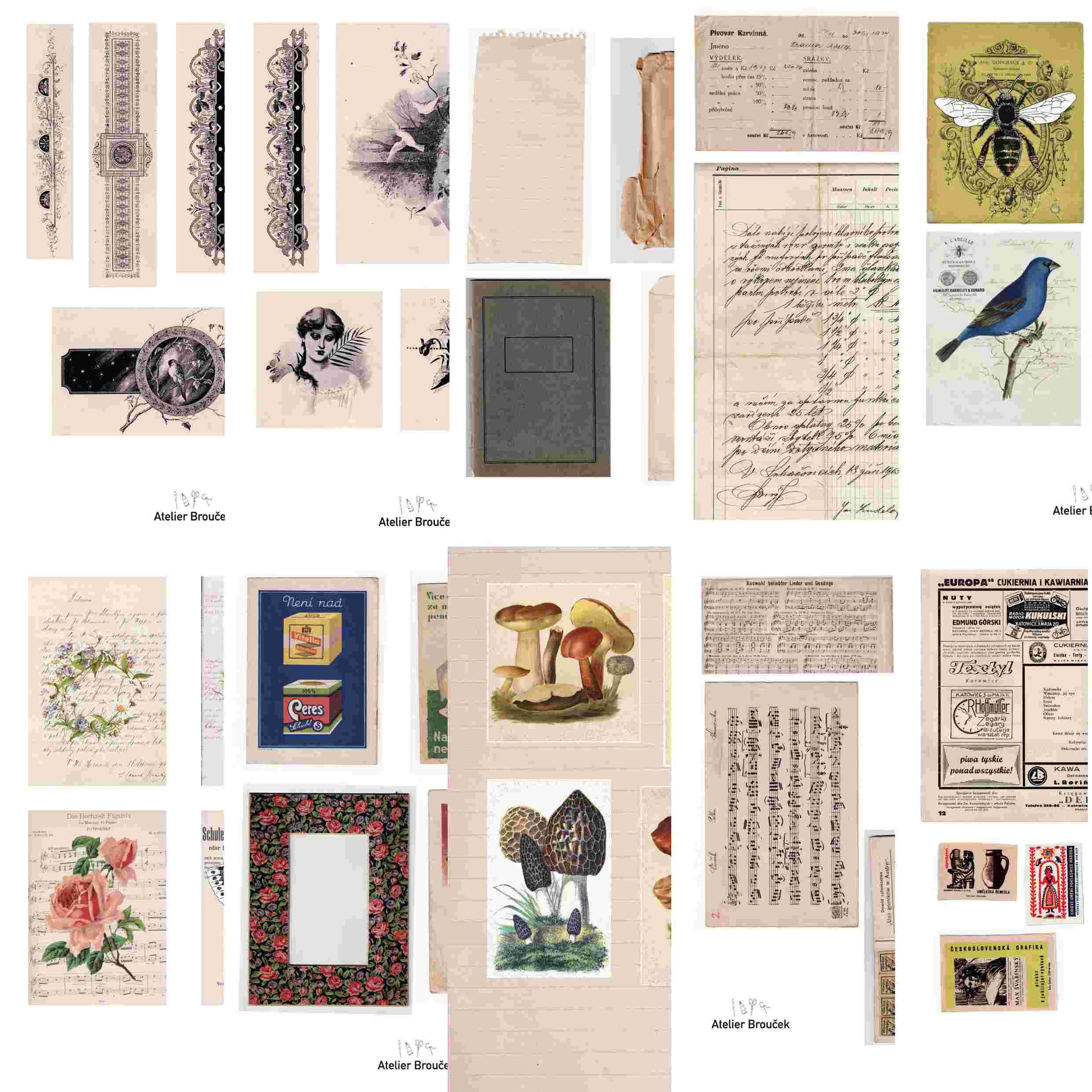EPHEMERA MEGA Pack 50 Sheets - Digital JUNK Journal Printable, Journal ...