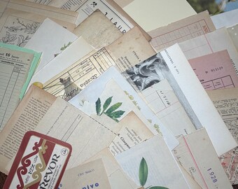 Large Vintage Paper Bundle – 75 Original Pieces – European Ephemera 1920–1980 – Czech, German & French Papers – Junk Journal – FREE SHIPPING