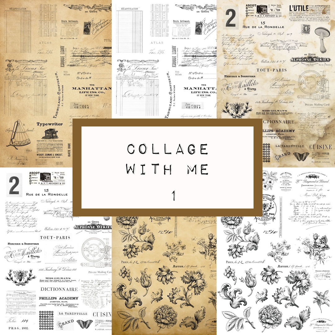 COLLAGE With ME Nr1, Digital JUNK Journal Printable, Journal Ephemera ...