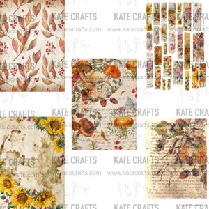 ART of AUTUMN collection 40 pages, digital JUNK journal printable, journal ephemera, junk journal,KC0309, katecrafts, autumn, acorn, cotton image 5