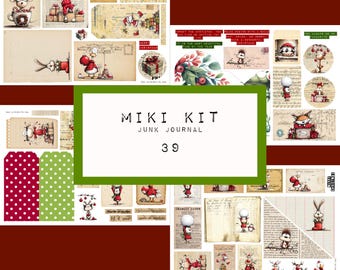 MINI KIT  - junk journal - nr39,  digital JUNK journal printable, ephemera,paper,  art journal, katecrafts, KC0681