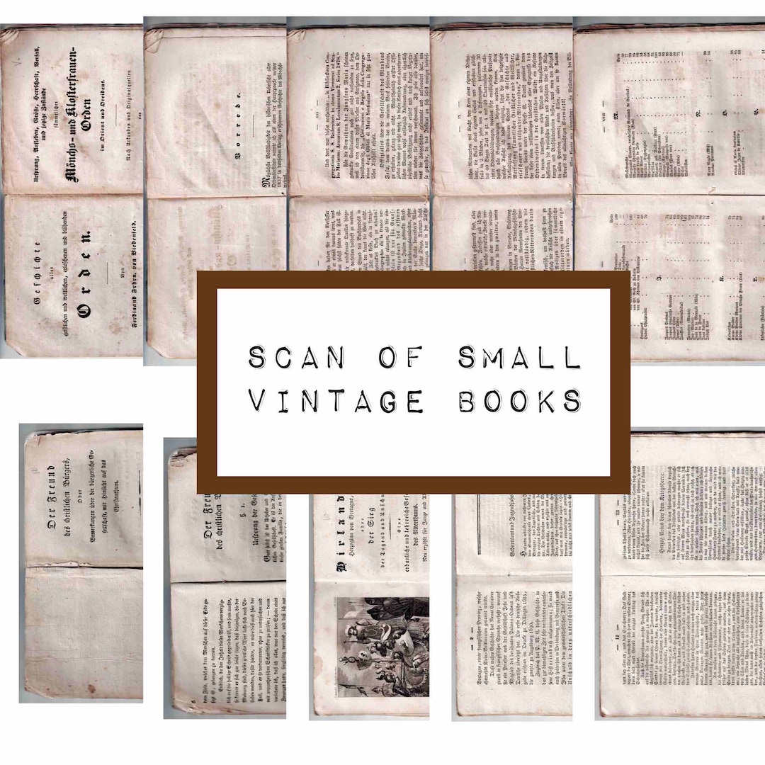 Original Scans of Small VINTAGE BOOKS, Digital JUNK Journal Printable