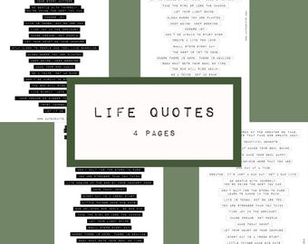 Life Quotes Printable, Junk Journal Ephemera (Digital Download), KC0670