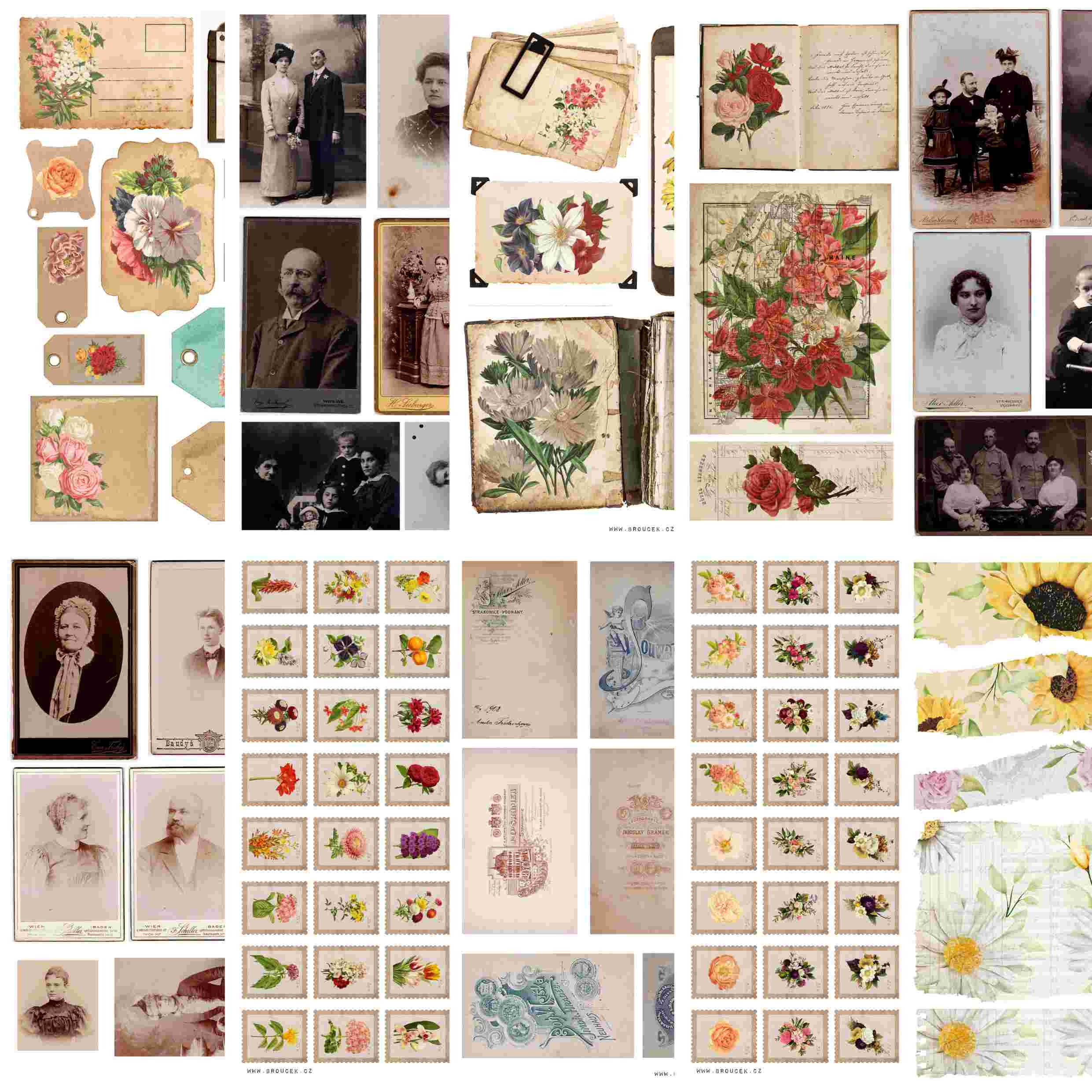 EPHEMERA MEGA Pack 50 Sheets - Digital JUNK Journal Printable, Journal ...
