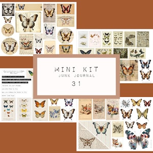 MINI KIT - Junk Journal - Nr.31, digitales Junk Journal Printable, Journal Ephemera, Junk Journal Papier, Rose, Rosen, katecrafts, KC0608