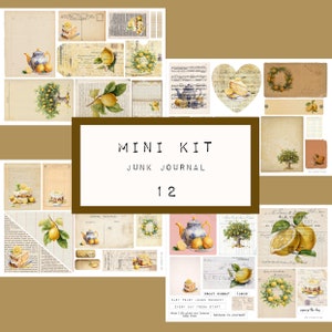 MINI KIT  - junk journal - nr12,  digital JUNK journal printable, journal ephemera, junk journal paper,  art journal, katecrafts, KC514