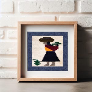 Handmade Woven Wall Hanging gift geometric folk Textile Art Boho Decor, Vintage Tapestry for Farmhouse Decor & Folk Art Wall Tapestry