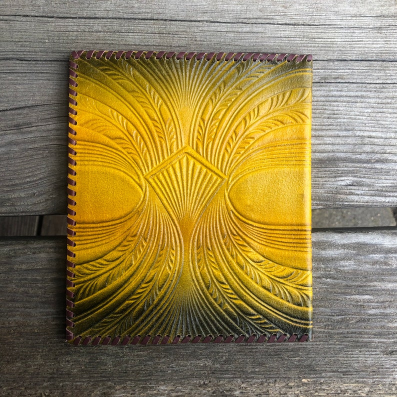 Vintage Leather Book Cover for a Small Book Embossed Leather Etsy