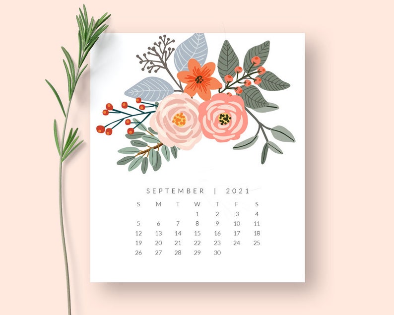 2021 Allison Floral Desk Calendar. Fits Jewel Case CD. 8.5 X Etsy
