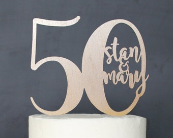 Personalized 50th Anniversary Cake Topper | 25th Anniversary | Custom Name