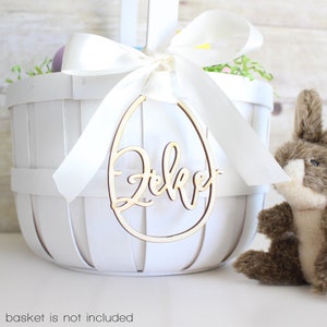 Personalized Easter Basket Egg Tag Easter Basket Name Charm Easter Decor Easter Basket Filler Stuffer Gift image 1