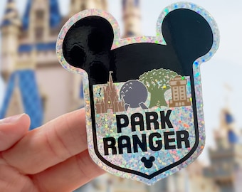 WDW Park Ranger Glitter Sticker Vinyl Water Bottle Sticker Laptop Sticker Decal READY to SHIP!